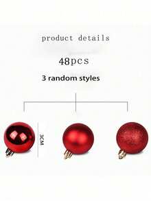 6/12/24/48pcs Classic Christmas Decorations - Painted Ball Tree Ornaments, Indoor And Outdoor Holiday Decorations, Christmas Party Occasions, Classic Style, Perfect For Christmas Home Decor Room Decor Winter