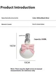 زجاجة إعادة تعبئة جل الاستحمام، وعاء خزفي بشكل فراشة، ديكور حمام جذاب بطراز إنستقرام، بطراز نوردي