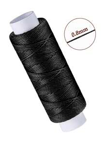 1 Roll Round Waxed Thread 0.55/0.8 Mm 54 Yards, Leather Thread Wax String For Sewing, Stitching, Bookbinding, Bracelet, Braiding,50m