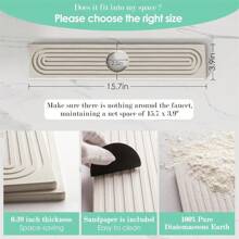 Wasserhahnmatte für Küchenspüle, Diatomit-Ablage für schnell trocknende Steinspülen, super saugfähig, verhindert feuchtigkeitsspendende Aufbauung – Wasserhähne-Splash-Schutz für Badezimmertheke, Küche