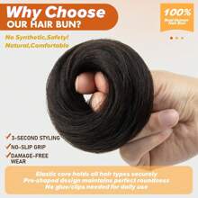 1/3 Pieces Bun Human Hair Messy Dount Hair Buns Updo Chignon With Elastic Hair Exension For Women Daily Slouchy Hair Accessories