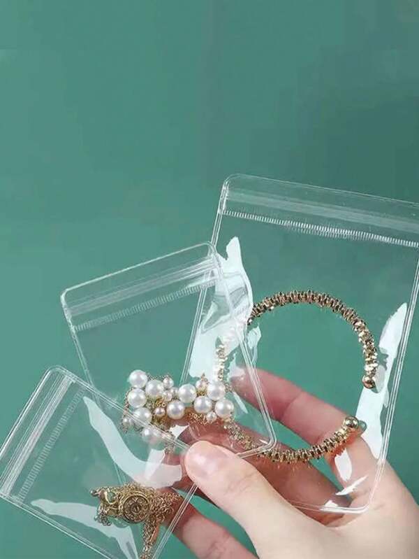 40pcs/Set Transparent Plastic Gift Bags, Oxidation Resistant PVC Jewelry Bags For Rings, Earrings, Party Favors
