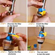 AIBIYING 3PCS Faucet Water Filter For Kitchen Sink, Activated Carbon Purifier Replacement, Easy To Install, Durable Clean Water Cartridge, Home And Office Tap Water Filter For  And Healthy Drinking - Color - View 3