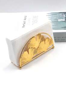 欧式优雅纸巾架，餐巾收纳，厨房用具，银杏叶圆形简约设计，奢华纸巾架，桌面装饰，适用于家庭，餐厅，咖啡厅，万圣节装饰，圣诞节装饰，纸巾架