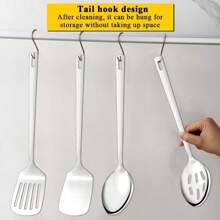 Homquen Stainless Steel Kitchen Utensils Set 4pcs, Cooking Utensils Set, Kitchen Tools Spatulas Set, Cooking Spoons, Home Essentials Kitchen Gadgets Accessories