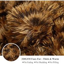 X Print Fluffy Faux Fur Duvet Cover Set, 3 Pieces Soft Plush Shaggy Fuzzy Bedding Set(1 Faux Fur Leopard Print Comforter Cover + 2 Furry Pillowcases), Zipper Closure(Queen, Brown) - Họa tiết da báo màu nâu - Xem 5