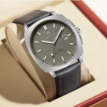 OCHSTIN Pilot Watch Fashion Business Fully Automatic Mechanical Gold Watches Square Luxury Date Watches Leather Strap Man Wrist Watch - one-size - View 5