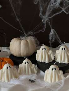 1 cây nến hình ma | Nến ma Halloween | Nến rùng rợn | Nến mùa thu | Trang trí mùa thu | Mùa thu | Nến Halloween | Sáp đậu nành, Nến trang trí bàn làm việc dễ thương, Trang trí nhà cửa, Trang trí Halloween, Trang trí phòng - trắng - Xem 5