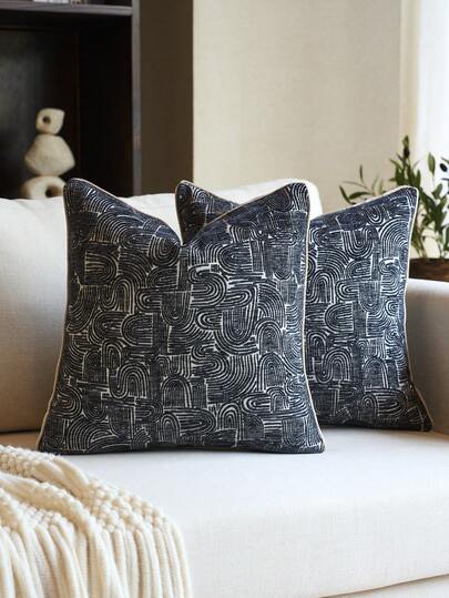 1 件高精度雪尼尔提花抱枕套（无枕芯），现代时尚高精度雪尼尔提花靠垫套，适合居家、沙发、床上装饰，四季皆宜