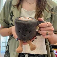 JC Coffee Cup Plush Doll - Mini Plush In Beige And Brown Cozy Creative Gift - Xícara de café preto - 查看 11