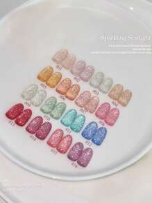 MISS SHAKA 10ml Summer Autumn Nails Halloween Nails Hot Selling Dopamine White Blue Pink Red Burst Broken Diamond Gel Nail Polish Gel 2025 New Style Super Flash Reflective Broken Diamond Nail Salon Nail Art Nail Supplies