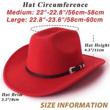 Sombrero de vaquero de fieltro clásico con ala ancha para uso al aire libre - 1 paquete Estilo 4: Beige - View 11