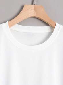 Hombre camiseta masculina nueva colección, transpirable,envío desde México suave y de tacto agradable con estampados modernos y fashionCamisa de algodón blanco con estampado único de paleta de helado con forma de tres hojas de trébol azul, rayas y efecto derretimiento, perfecta para el estilo casual y la moda contemporánea - Blanco - Ver 3