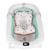 Bañera plegable para bebé con termómetro incorporado y alfombra de baño, bañera para niños con asiento de baño para bebé, bañera para bebé con soporte, regalo de baby shower para niños o niñas, para 0-2 años, varios colores disponibles, golosinas de verano