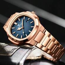 Luxury Men's Quartz Watch With Luminous Hands And Calendar, 30M Waterproof Business Style Timepiece*