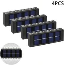 4-częściowa lampa ścienna zewnętrzna IP44 zasilana energią słoneczną, oświetlenie zewnętrzne 12/16 LED, oświetlenie ogrodowe do willi, zerowy rachunek za prąd, bezprzewodowa konstrukcja do zewnętrznego muru granicznego