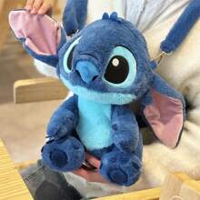 Disney 1pc Disney Official Authorized Stitch Fashion Large Capacity Plush Backpack, Cute Figurine Shoulder/Crossbody Bag, Suitable For Holiday/Birthday Gift, Back To School