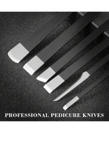 5/1 pieza Juego de cuchillos para pedicura profesional, herramientas de cuidado de los pies de acero inoxidable para recortar, pedicura para uñas encarnadas, callosidades, eliminación de piel muerta. Juego de cuchillos para pedicura integral: seis cuchillos distintos diseñados para satisfacer una amplia gama de necesidades de cuidado de los pies - Multicolor - Ver 4