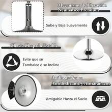 Taburete Redondo Almacenamiento, Taburete Ajustable Altura Giratoria 360°, Otomano Almacenamiento Redondo con Bandejaíble para Sala Maquillaje y Sala Estar Negro - Negro - Ver 7