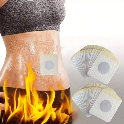 100 piezas/paquete Parches elásticos de fibra vegetal - Color nude, sin batería, mejora el fitness, yoga, correr, entrenamiento del core - Ajuste ceñido, sensación de quemazón - Regalo perfecto para las fiestas