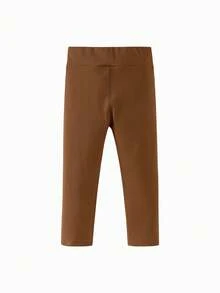 mini bala Young Girl Soft & Stretchy Sports Leggings - Walnut Brown - View 2
