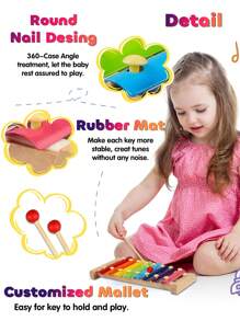 Juguetes musicales de madera Montessori, ayudas didácticas de música para la primera infancia, música Orff escolar, coordinación mano-ojo de 8 tonos para educación temprana, regalos de cumpleaños para niños, regalos preescolares para niños pequeños