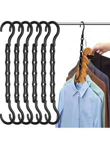 10/8/5/3/1 pieza Perchas de ropa ahorradoras de espacio, armario con múltiples ganchos, adecuado para tiendas de prendas, ahorradores de espacios, antiarrugas y almacenamiento compacto de armarios. Ropa secadora, 5 ranuras, uso vertical y horizontal, rotación de 360°, fácil operación, apto para camisetas de manga corta, vestidos, primavera, simple, Top de verano - Multicolor - Ver 1