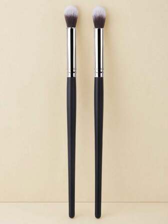 1/2pcs Glossy Handle Makeup Brush With Soft And Dense Bristles For Men And Women, Suitable For Concealer, Blending, Setting Powder, Liquid, Cream, And Polishing Cosmetics. It Can Be Used For Contouring The Nose And Concealing Blemishes.,Eyebrow Brush,Eyeshadow Brush,Spoolie,Spoolie Brush