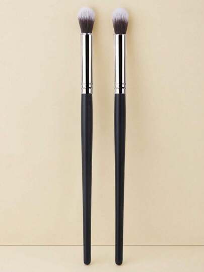 1/2pcs Glossy Handle Makeup Brush With Soft And Dense Bristles For Men And Women, Suitable For Concealer, Blending, Setting Powder, Liquid, Cream, And Polishing Cosmetics. It Can Be Used For Contouring The Nose And Concealing Blemishes.,Eyebrow Brush,Eyeshadow Brush,Spoolie,Spoolie Brush