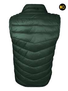 Big City Chaleco acolchado para hombre con cierre frontal y bolsillos laterales, abrigo ligero tipo puffer casual moderno para clima frío, - Verde Oscuro - Ver 9
