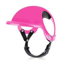Dog Helmet And Goggles, Small Motorcycle Hat With Adjustable Straps For Walking Your Dog, Red - 玫瑰紅 - 查看 2