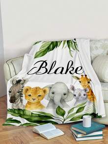 1pc Custom Name Blanket For Bed, Multipurpose Living Room Sofa Outdoor