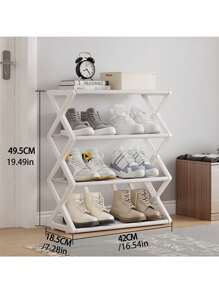 1 pieza Estantería multiusos a prueba de polvo para zapatos, de fácil montaje y movimiento, estantería de almacenamiento de pie de plástico, estantería de almacenamiento multifuncional de gran capacidad, organizador de piso de fácil montaje sin herramientas, apilable, esencial para el hogar y la habitación, ahorra espacio, organización del hogar para almacenar zapatos, botas y diversos artículos, apta para pasillos, armarios, salas de estar y dormitorios