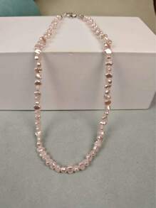 Set di gioielli composto da collana e braccialetto con perle finte irregolari, un regalo