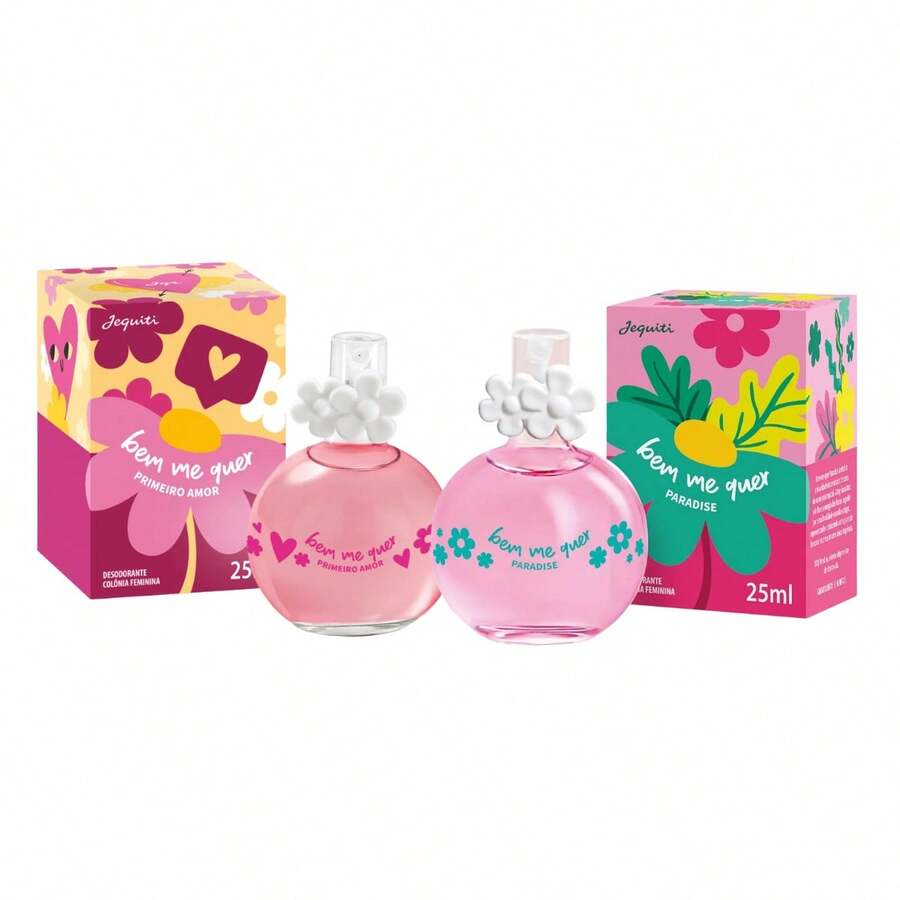 Kit Colônia Bem-Me-Quer 25ml - Jequiti - Kit Colônia Bem-Me-Quer Amor + Bem-Me-Quer Amor Paradise 25ml - Jequiti - Visão 1