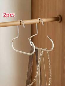2个简易帽子收纳挂钩，金属材质，适用于围巾收纳、腰带收纳、胸罩收纳、包袋收纳