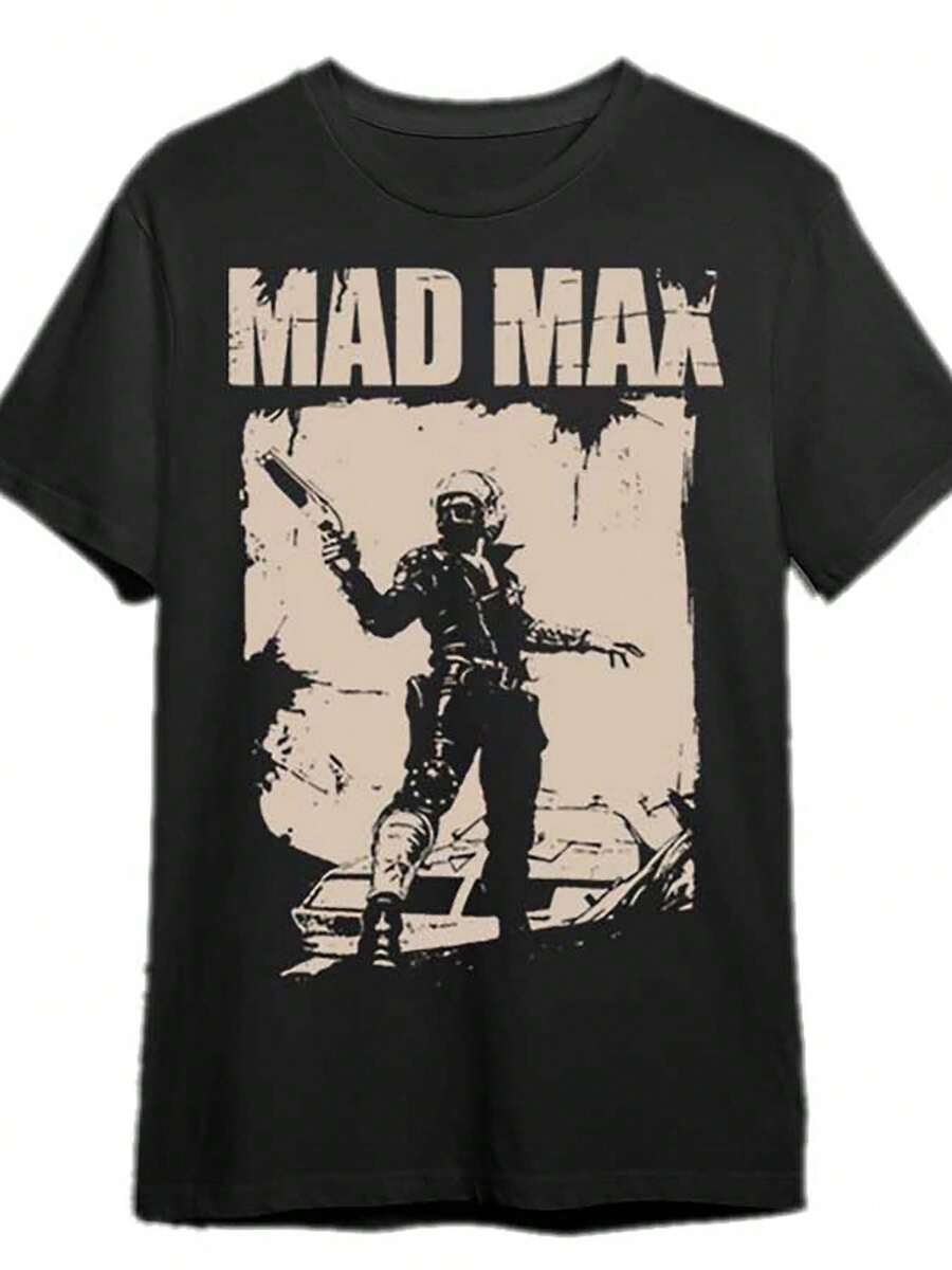 Mad Max: Fury Road Inspired Men's T-Shirt - Iconic Movie Guns, Vehicles & Iconic Characters (Immortan Joe, Furiosa) - 95% /5% Spandex, Fit Short Sleeve Tee For Casual Wear, Gaming & Themed Events (Officially