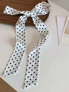 韩版长条黑白波点真丝围巾春夏新款脖带丝巾装饰百搭气质搭配衬衫飘带 - 彩色 - 查看 13