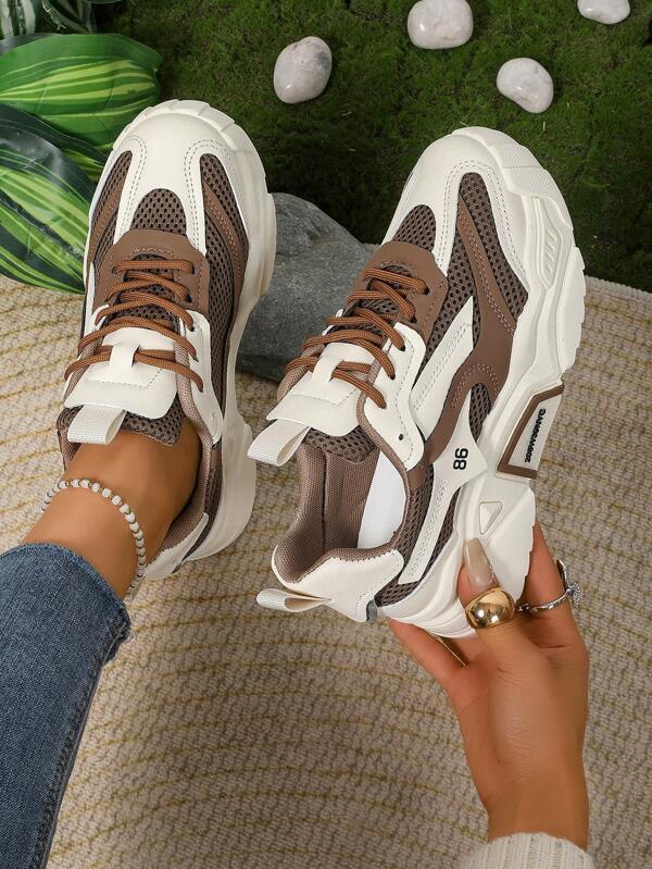 Women's Thick Sole Outdoor Sports Shoes, New Lightweight Thick-Sole Platform Shoes For Autumn, Suitable For Outdoor Sports Style In Spring And Autumn,Sneakers For Women