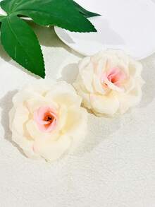 2个金色、黑色、红色、银色玫瑰花发夹，印花波西米亚风优雅涤纶发饰，适合女性，四季皆宜，情人节、夏季爪夹发夹、发卡、万圣节、度假装扮、新年魅力