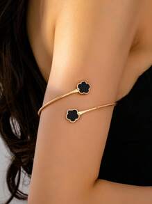 1pc Minimalist Geometric Petals Charm Bracelet For Women, Everyday Wear