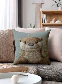 1 Stück/2 Stück moderner Felsen-Otter Muster umkehrbarer Kissenbezug, in verschiedenen Größen erhältlich, maschinenwaschbar, beidseitig super weicher Plüsch, Reißverschlussschluss, weicher Stoff Dekorationskissenbezug, geeignet für verschiedene Raumtypen - ohne Einsatz