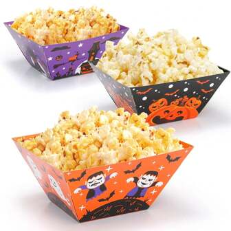 1 st Halloween popcornbehållare lådor popcornburkar för filmkväll halloweenfest