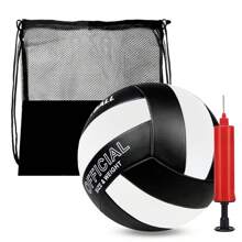 3 件套排球套装（排球 + 气泵 + 储物袋），户外训练沙滩排球 - 官方尺寸 5 - 手感舒适，耐用 - 适合初学者或运动爱好者 - 彩色 - 查看 11
