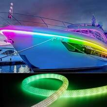 [360 Grad Kreismesh LED Licht] 1 Stück Weltraum-Thema USB betriebener LED Neon Lichtstreifen, 360 Grad Kreismesh Muster, mehrfarbiges RGB+IC flexibles Silikonlicht für Weihnachtsparty DIY - Verschiedenfarbig - Übersicht 12