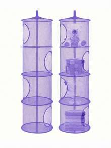 Giỏ treo búp bê nhồi bông 4 lớp - Tổ chức lưu trữ lưới thoáng khí, thích hợp cho quần áo, đồ chơi, găng tay, mũ và tất | Lưới phơi đồ gấp gọn, thích hợp cho phòng trẻ em và phòng ngủ - Nhiều màu - Xem 13