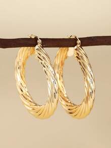 1对经典款圈形耳环，适合女性佩戴，可作为结婚纪念日、订婚派对、情人节礼物。 - 11# - 查看 4