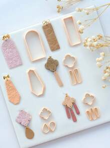 Bohemian Asymmetric Geometric Polymer Clay Cutter, For Jewelry Making, Hollow Frame Earring Clay Tool, Suitable For Earrings, Pendants, Necklaces, Jewelry Making Kit - Clay Cutter - View 11