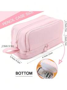 1pc Large Pencil Case ,High Capacity Holder Box Storage Bag ,Large Capacity Multi-Layer Pen Bag,Desk Organizer Marker Pouch Pen For Middle School Office College Adult Girl And Boy Back To School(Multiple Colors Available),Back To School,School Supplies - Multicolor - View 12