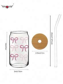 500ml 蝴蝶装饰杯、咖啡玻璃吸管杯、奶茶杯、抹茶杯——送给朋友的最佳礼物选择！ - 彩色 - 查看 6